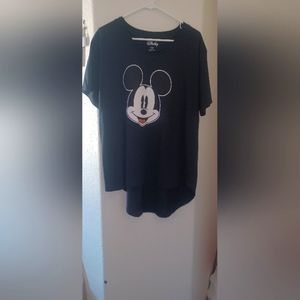 Disney Mickey Mouse high front and low back. Neckline cut.